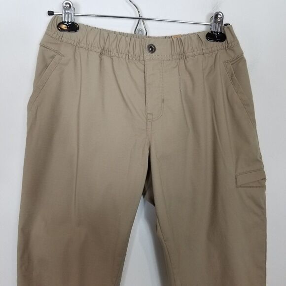 prAna Women Double Peak Joggers Pants Sz 4 Beige Organic Cotton Elastic Waist - Picture 2 of 11